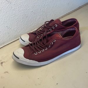 Maroon Converse Jack Purcell. Size 10.5